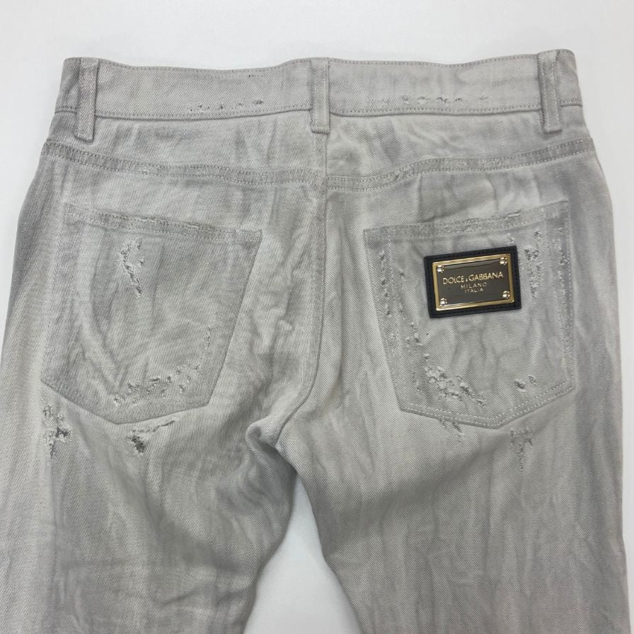 ドルチェ&ガッバーナ スキニーデニム ダメージ加工 グレー メンズ サイズ44 GY07LD DOLCE&GABBANA 【AFB41】