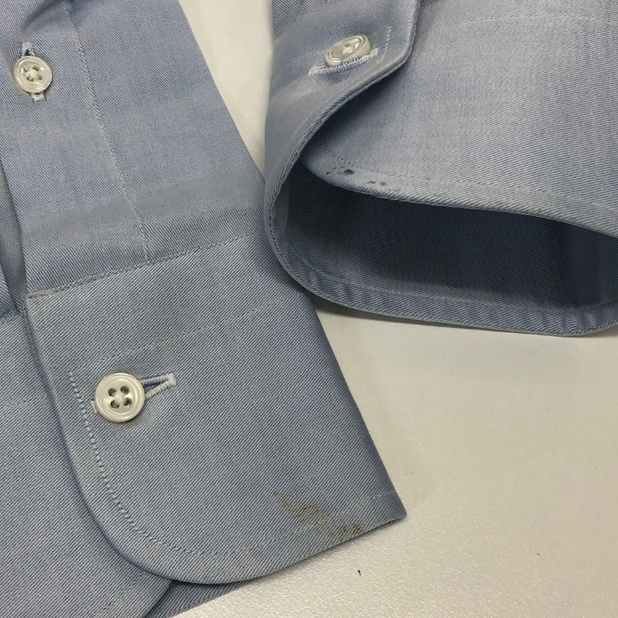 新品同様◆エルメネジルドゼニア 長袖ドレスシャツ ブルー サイズ39/15.5 メンズ Ermenegildo Zegna 【AFB33】
