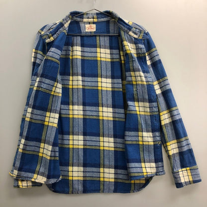 極美品◆ファイブブラザー ネルシャツ USA製 チェック柄 青系 コットン想定 復刻版想定 メンズ 品質タグサイズタグなし  M想定 FIVE BROTHER 【AFA8】