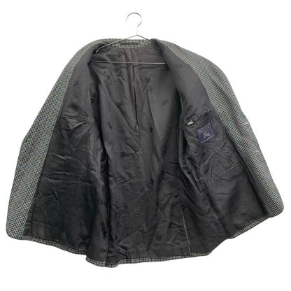 中古◆バーバリー テーラードジャケット ダブル 90S 旧タグ チェック グリーン系 メンズ サイズ 表記なし Burberry 【AFA7】