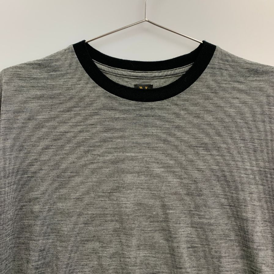 新品同様◆バトナー Tシャツ カットソー ボーダー 半袖 サマーウール bn-26sm-073 ブラック系 メンズ サイズ1 BATONER 【AFB47】