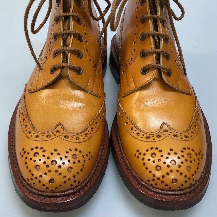トリッカーズ カントリーブーツ モールトン M2508 ベージュ UK9 メンズ Tricker’s ブーツ 約27.5cm【LA】【中古】