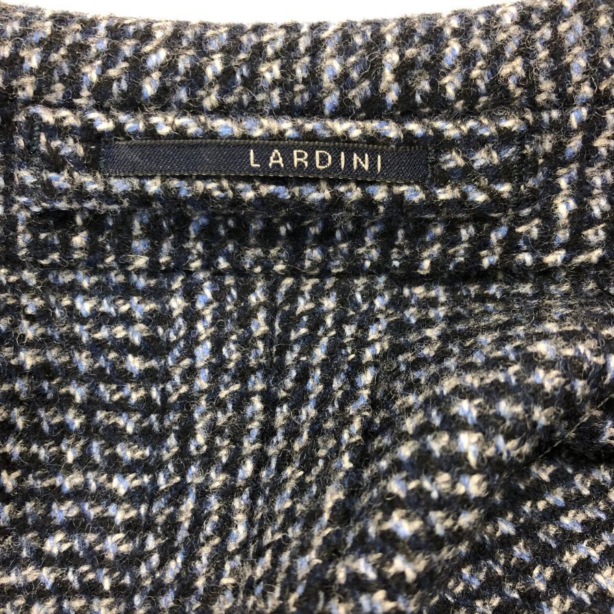 美品◆ラルディーニ ジャケット 3-B シングル ニット調  メンズ  ブルー系 サイズ 42 LARDINI 【AFA22】