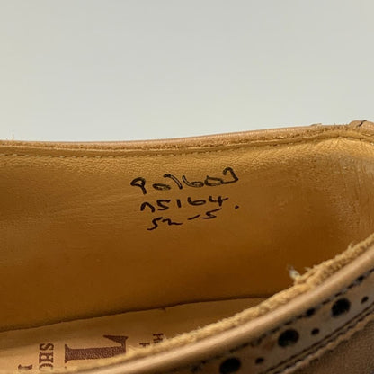 トリッカーズ レザーソウル別注 レザーシューズ ロングウイングチップ M5164 ブラウン メンズ サイズ5.5 Tricker’s ビジネスシューズ 約24.0cm【LA】【中古】