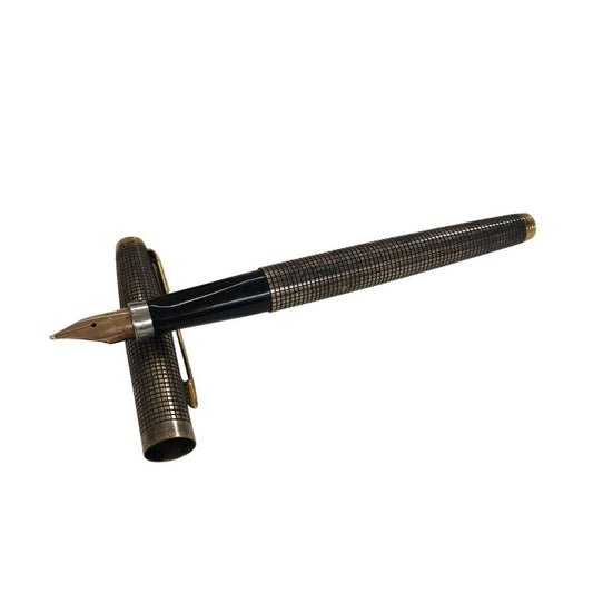 パーカー 万年筆 スターリングシルバー シズレ ペン先14K 格子柄 PARKER【AFI4】