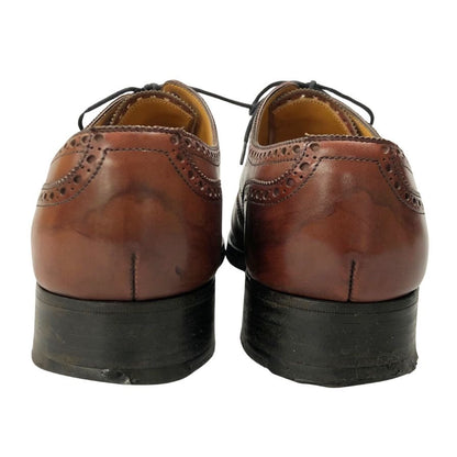 ジョンロブ レザーシューズ ダービー ウイングチップ カーフ ブラウン サイズ7.5 JOHN LOBB 約26.0cm【AFC46】