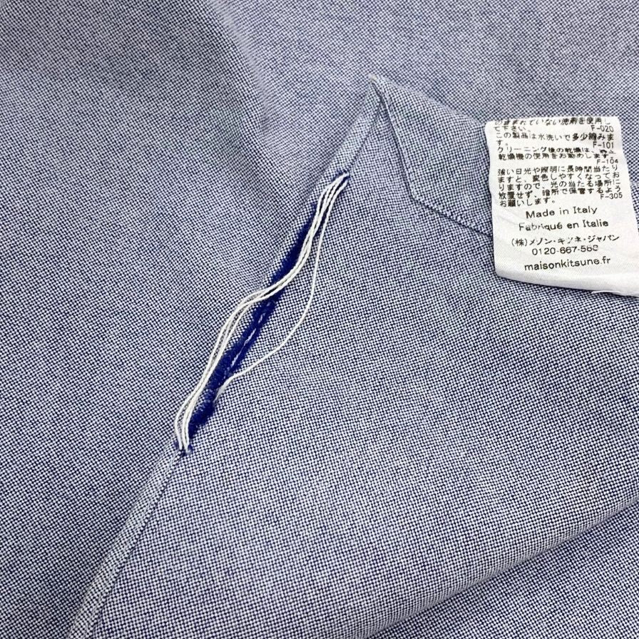 MAISON KITSUNE メゾンキツネ オックスフォードシャツ ブルー 中古□メゾンキツネ オックスフォードシャツ コットン ボタン