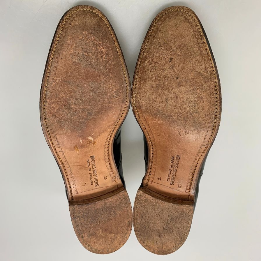ブルックスブラザーズ  レザーシューズ 911 エナメル 905  プレーントゥ 内羽根 メンズ サイズ41D  ブラック BROOKS BROTHERS 約26.0cm【AFC34】