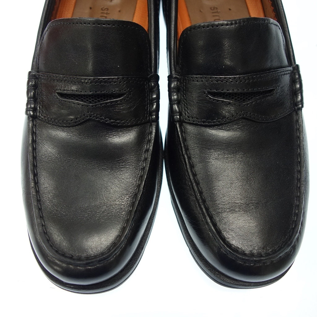 Good Condition◆Clarks Leather Shoes Loafers Men's Black Size 7 Clarks AN PENNY [AFD8] 