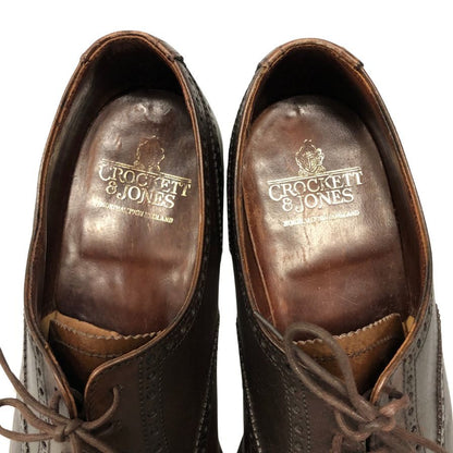 クロケット&ジョーンズ セミブローグシューズ コベントリー レザー メンズ ダークブラウン サイズUK8.5E 341ラスト CROCKETT&JONES COVENTRY ビジネスシューズ 約27.0cm【LA】【中古】