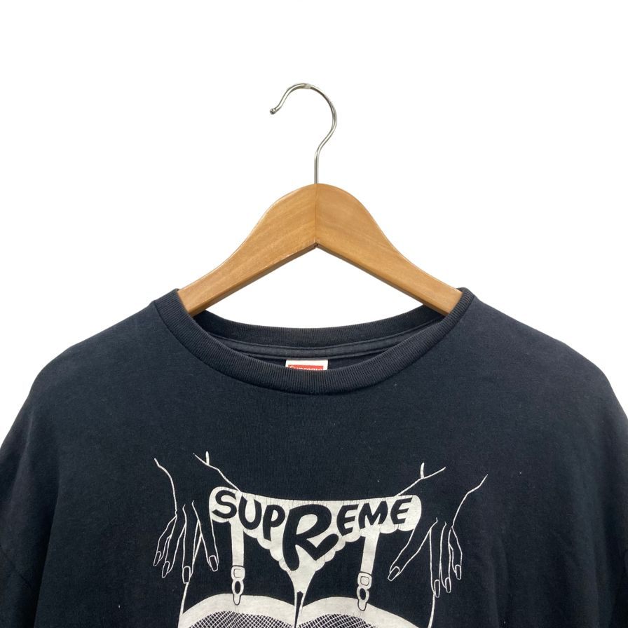 中古◆シュプリーム 12SS Tシャツ ガーターベルト ブラック メンズ サイズXL Supreme 【AFB36】