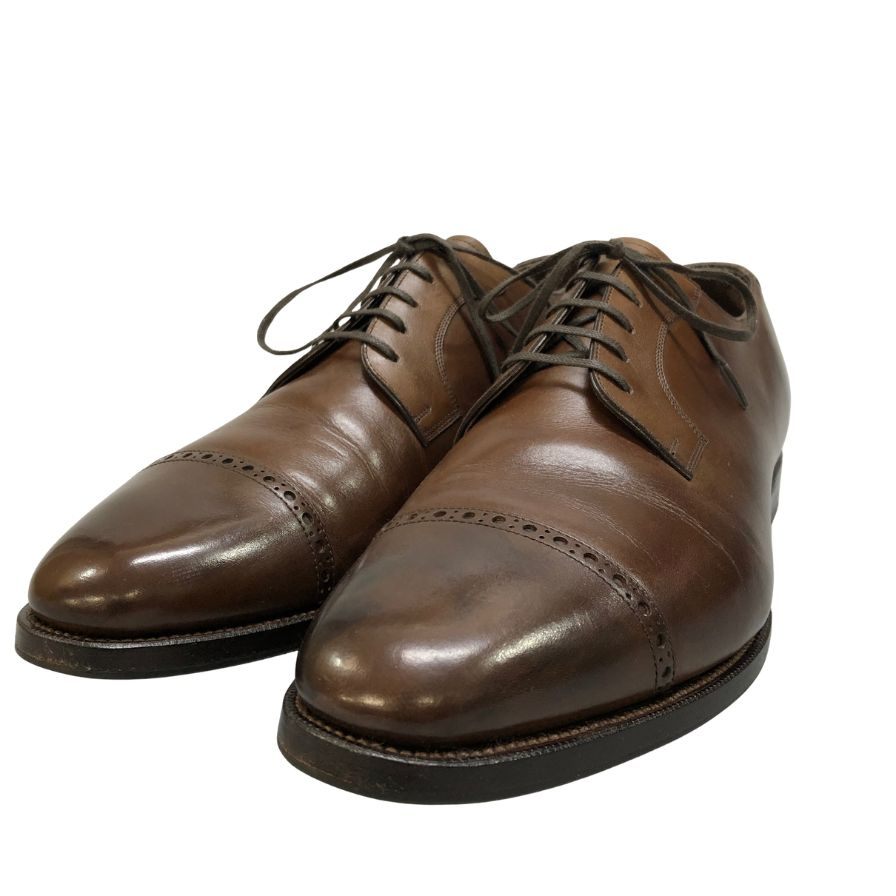 宮城興業 レザーシューズ パンチドキャップトゥ ダービー  ブラウン メンズ サイズ10 Miyagi Kogyo 約28.0cm【AFC29】