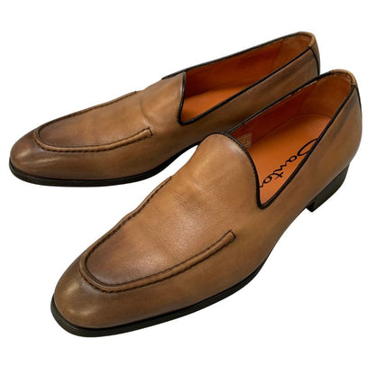 サントーニ レザーシューズ ローファー 16745 カーフ ブラウン サイズUK5 メンズ SANTONI 約24.0cm【AFC48】