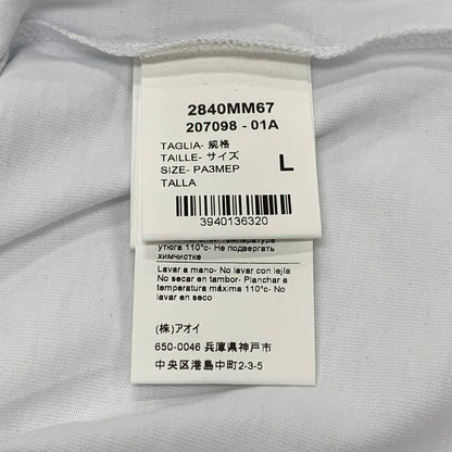 新品同様◆エムエスジーエム Tシャツ 半袖 メタリック プリント ホワイト シルバー メンズ サイズL MSGM 【AFB6】