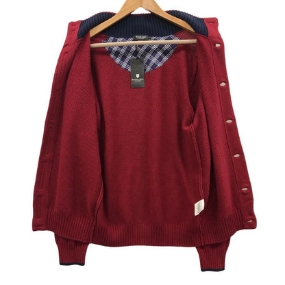 未使用◆ブラックレーベル クレストブリッジ カーディガン ハイネック 51N09-208-18 サイズ2 メンズ レッド BLACK LABEL CRESTBRIDGE 【AFB14】