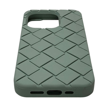 ボッテガヴェネタ iPhoneケース iPhone15Pro ラバー イントレチャート グリーン系 BOTTEGA VENETA【AFI27】【中古】