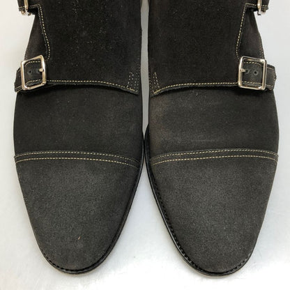 ジョンロブ レザーシューズ ウィリアム ダブルモンク スエード ブラック サイズUK8E JOHN LOBB スエードシューズ 約26.5cm【LA】【中古】