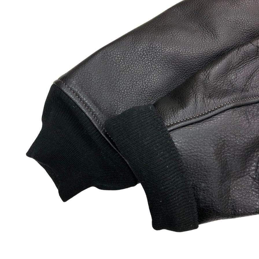 中古◆アルファ インダストリーズ レザージャケット ブラック メンズ M Alpha Industries 【AFG1】