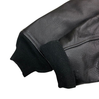 中古◆アルファ インダストリーズ レザージャケット ブラック メンズ M Alpha Industries 【AFG1】