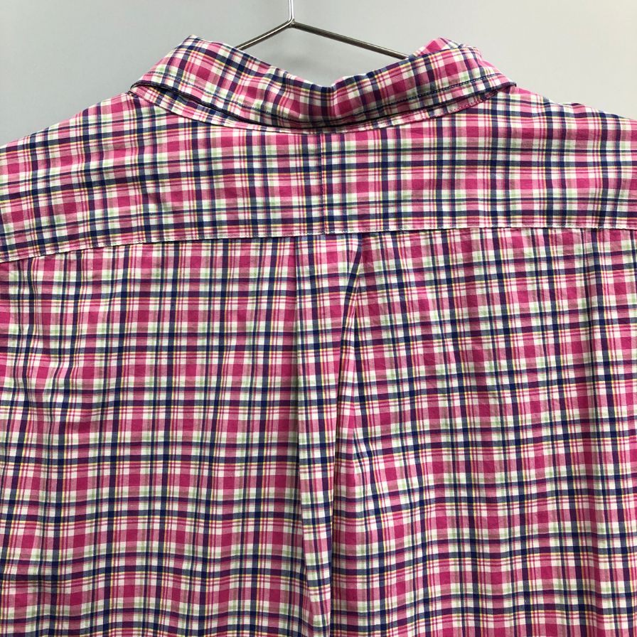 美品◆ラルフローレン ボタンダウンシャツ 90S オールド チェック ピンク系 メンズ サイズXXL Ralph Lauren 【AFB40】