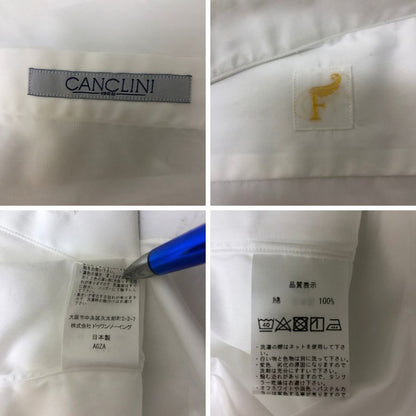 極美品◆カンクリーニ 長袖 シャツ ゴールド刺繍 メンズ サイズ不明 ホワイト CANCLINI 【AFB26】
