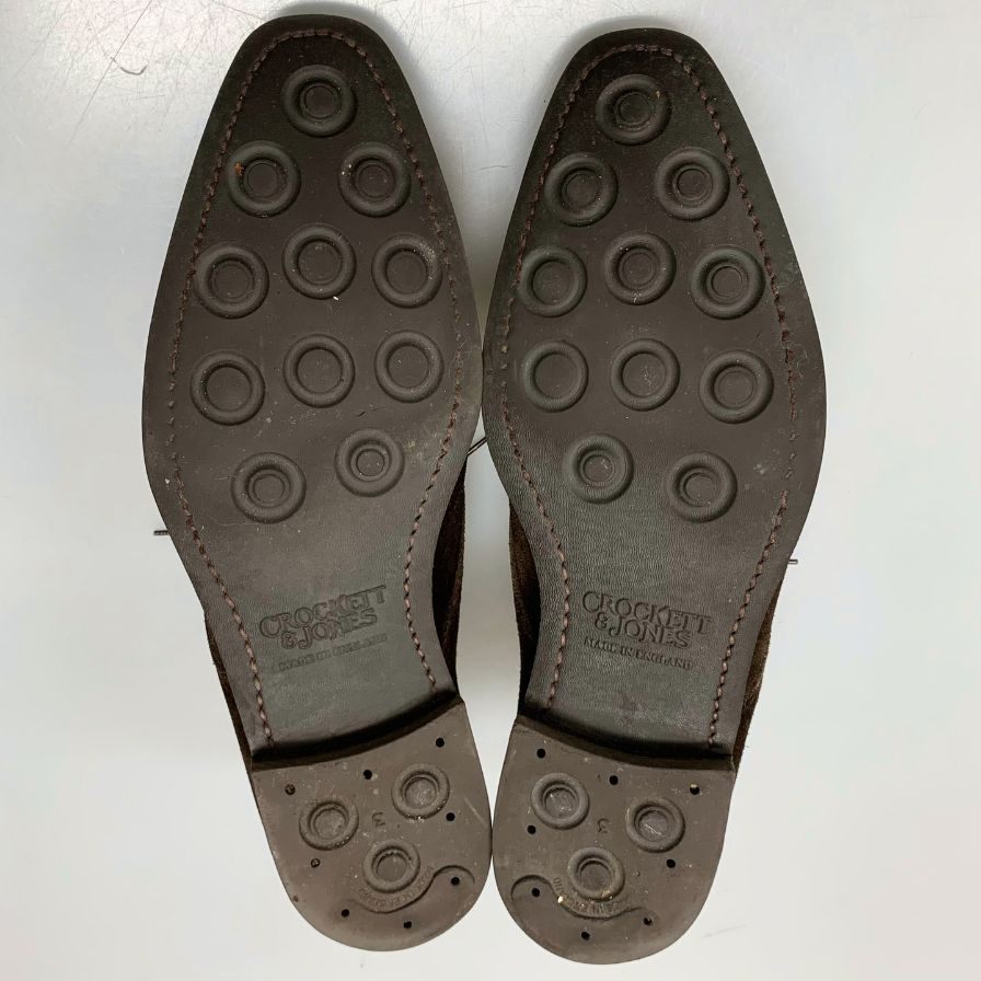 クロケット&ジョーンズ チャッカブーツ プレーントゥ テットベリー スエード ブラウン メンズ サイズ6.5E Crockett & Jones TETBURY ブーツ 約25.0cm【LA】【中古】