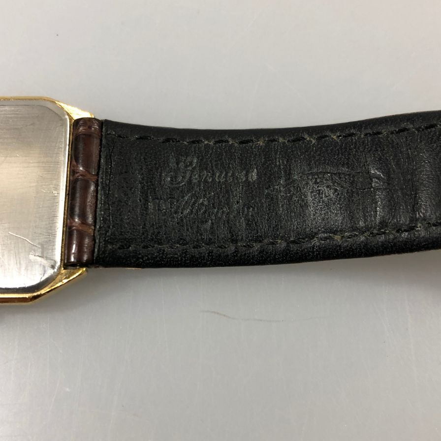オメガ クオーツ時計 591.0272.1 デビル 白文字盤 非純正ベルト 純正尾錠 不動品 メンズ OMEGA【AFB55】