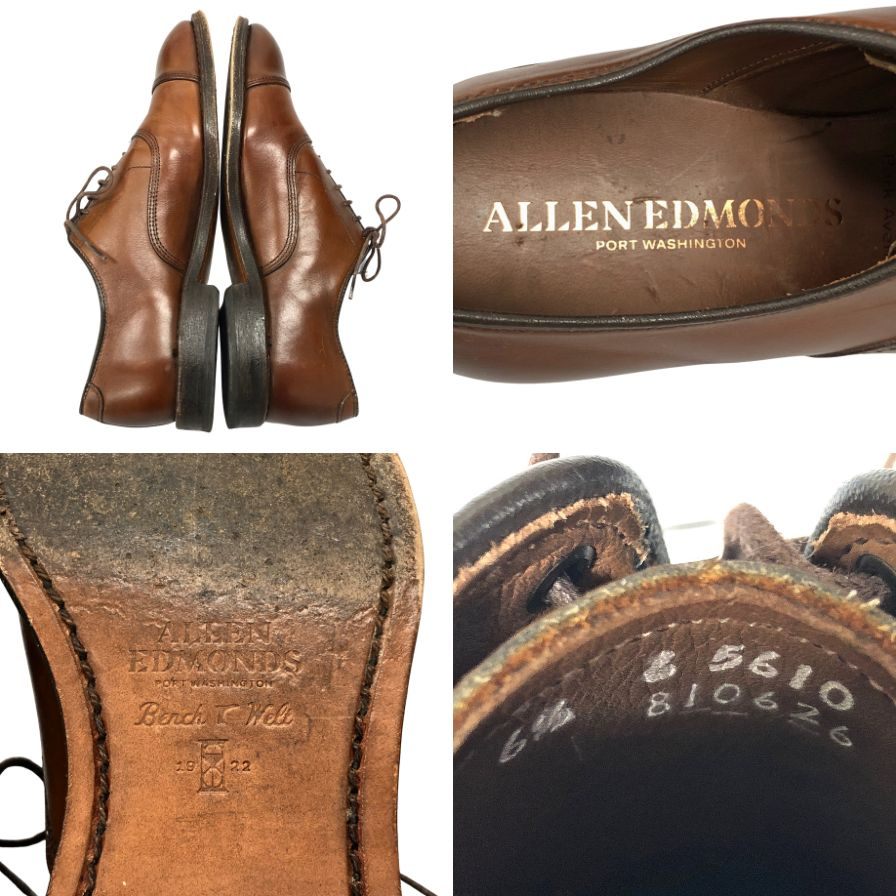 アレンエドモンズ レザーシューズ ストレートチップ 5610 パークアベニュー カーフ サイズ6.5E ダークチリ Allen Edmonds ビジネスシューズ 約25.0cm【LA】【中古】