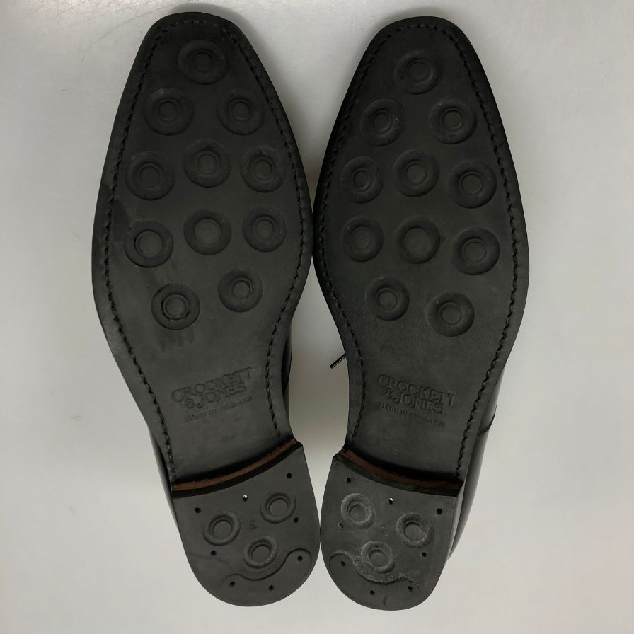 クロケット&ジョーンズ シップス別注 ストレートチップ ハラム 348ラスト サイズ7E ブラック CROCKETT&JONES HALLAM SHIPS ビジネスシューズ 約25.5cm【LA】【中古】