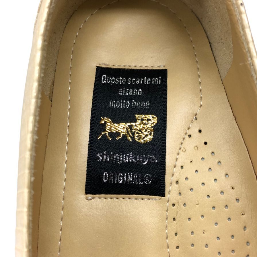 新宿屋 レザーパンプス リザード 4110-955 ゴールド 22.5㎝ レディース shinjukuya 約22.5cm【7-19】