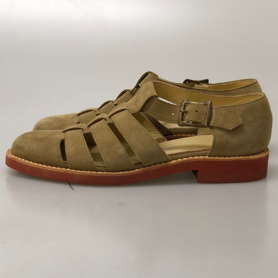 プラソンシューサプライ グルカ ストラップサンダル スエード メンズ サイズ不明 ベージュ PLUSON SHOE SUPPLY 約不明cm【AFC6】