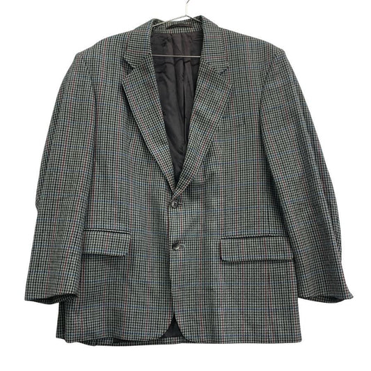 中古◆バーバリー テーラードジャケット ダブル 90S 旧タグ チェック グリーン系 メンズ サイズ 表記なし Burberry 【AFA7】