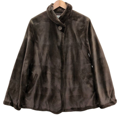 中古◆カルヴェン ハーフコート ベルベット シェアード ミンク 24025E-8M ブラウン サイズ38 レディース CARVEN PARIS 【AFF19】