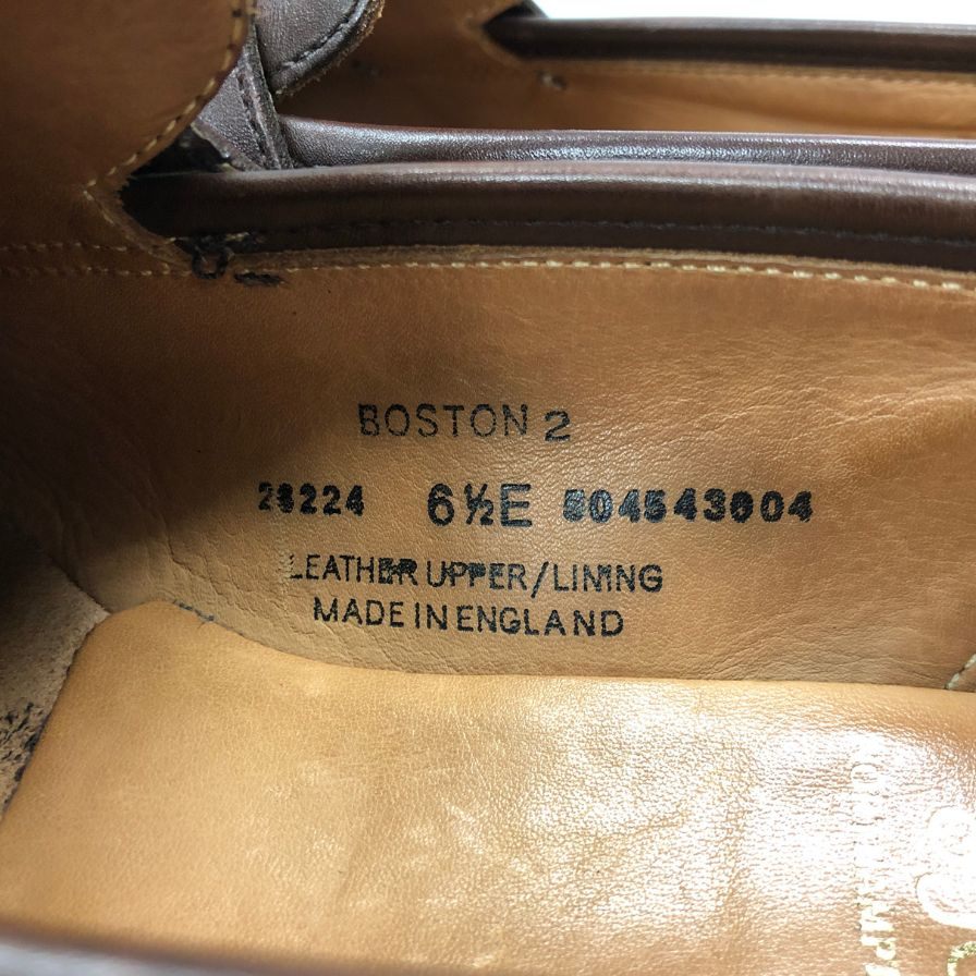 クロケットアンドジョーンズ カーフレザーローファー ボストン2 ブラウン サイズUK6.5E Crockett&Jones ローファー 約25.5cm【LA】【中古】