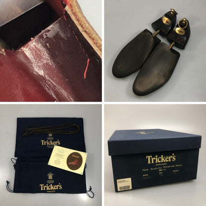 トリッカーズ カントリーブーツ モールトン ウイングチップ 939853 M2508 ボルドー メンズ UK7ハーフ-5 Tricker’ｓ ブーツ 約25.5cm【LA】【中古】