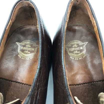 フローシャイム レザーシューズ カーフ ダークブラウン メンズ サイズ9F FLORSHEIM 約27.0cm【AFC6】
