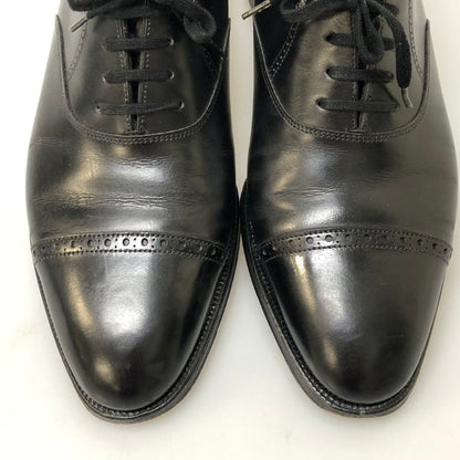 ジョンロブ レザーシューズ フィリップ2 パンチドキャップトゥ 7000ラスト カーフ メンズ サイズUK7E ブラック JOHN LOBB ビジネスシューズ 約25.5cm【LA】【中古】