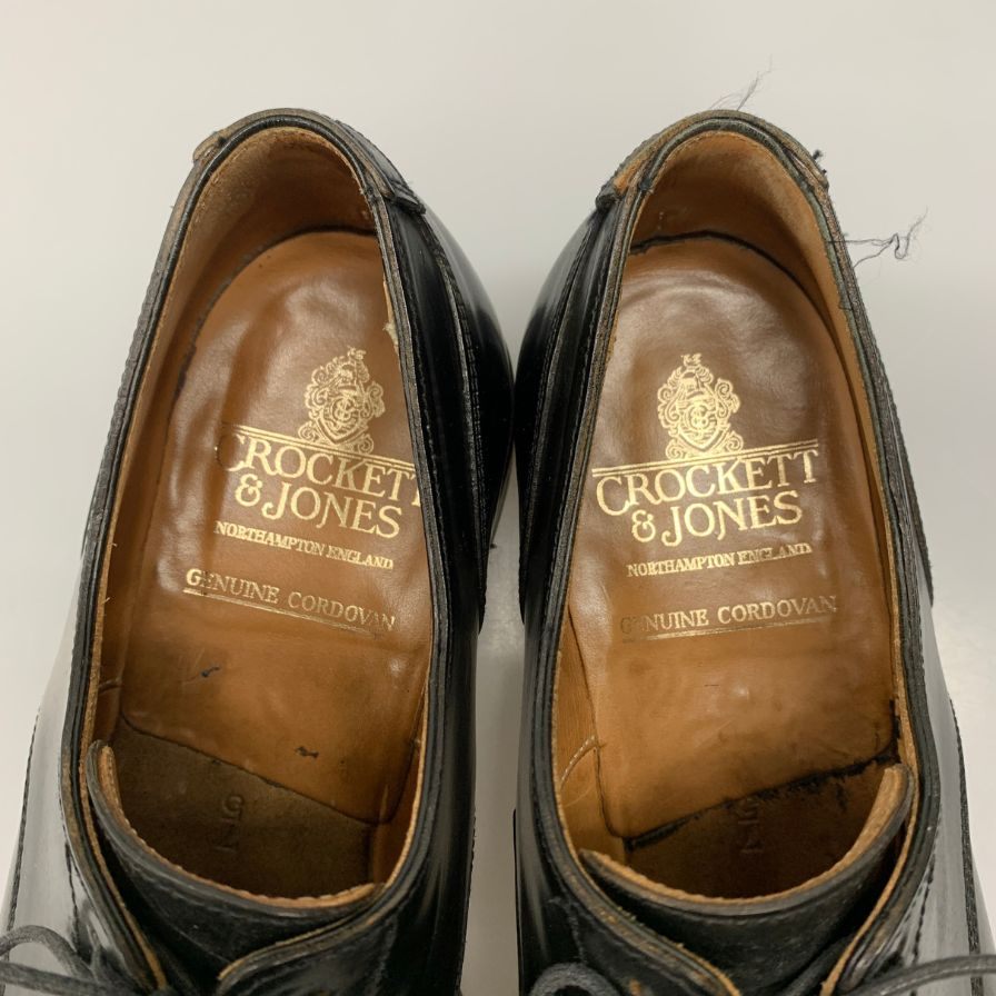 クロケット&ジョーンズ オンスロー2 Uチップ コードバン ブラック サイズ7 メンズ CROCKETT&JONES ビジネスシューズ 約25.5cm【LA】【中古】