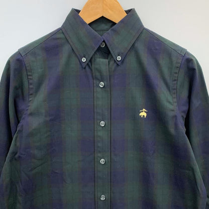 極美品◆ブルックスブラザーズ シャツ  ワンピース 長袖 チェック レディース サイズ4 グリーン系  BROOKS BROTHERS 【AFB45】