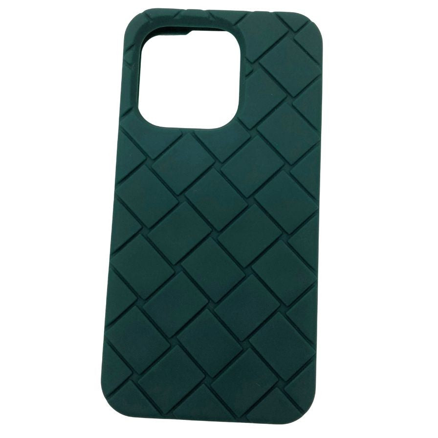 ボッテガヴェネタ iPhoneケース iPhone15Pro ラバー イントレチャート グリーン系 BOTTEGA VENETA【AFI7】【中古】