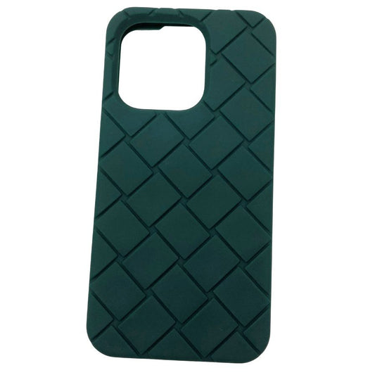 ボッテガヴェネタ iPhoneケース iPhone15Pro ラバー イントレチャート グリーン系 BOTTEGA VENETA【AFI7】【中古】