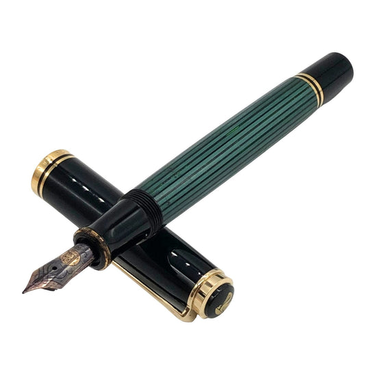 ペリカン 万年筆 スーベレーン 緑縞 ストライプ ペン先14C-585 F字 PELIKAN Souveran【AFI19】