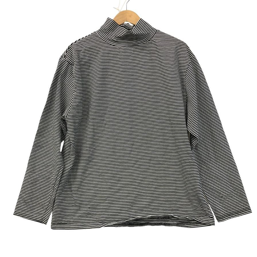 美品◆エルイー カットソー ボーダー ハイネック 日本製 メンズ サイズ3 黒系 LE 【AFB32】