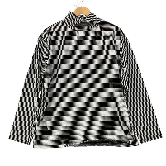 美品◆エルイー カットソー ボーダー ハイネック 日本製 メンズ サイズ3 黒系 LE 【AFB32】