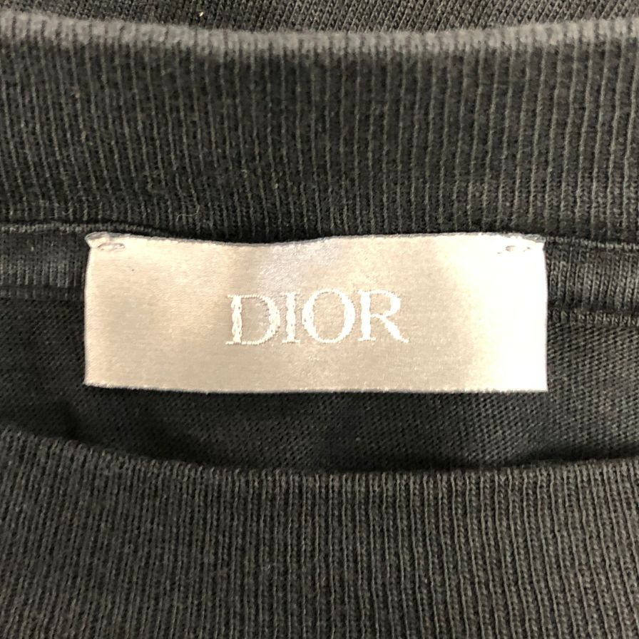 中古◆クリスチャンディオール 24AW 半袖Tシャツ スズラン バックプリント ブラック メンズ サイズM 493J696B0817 DIOR 【AFB13】