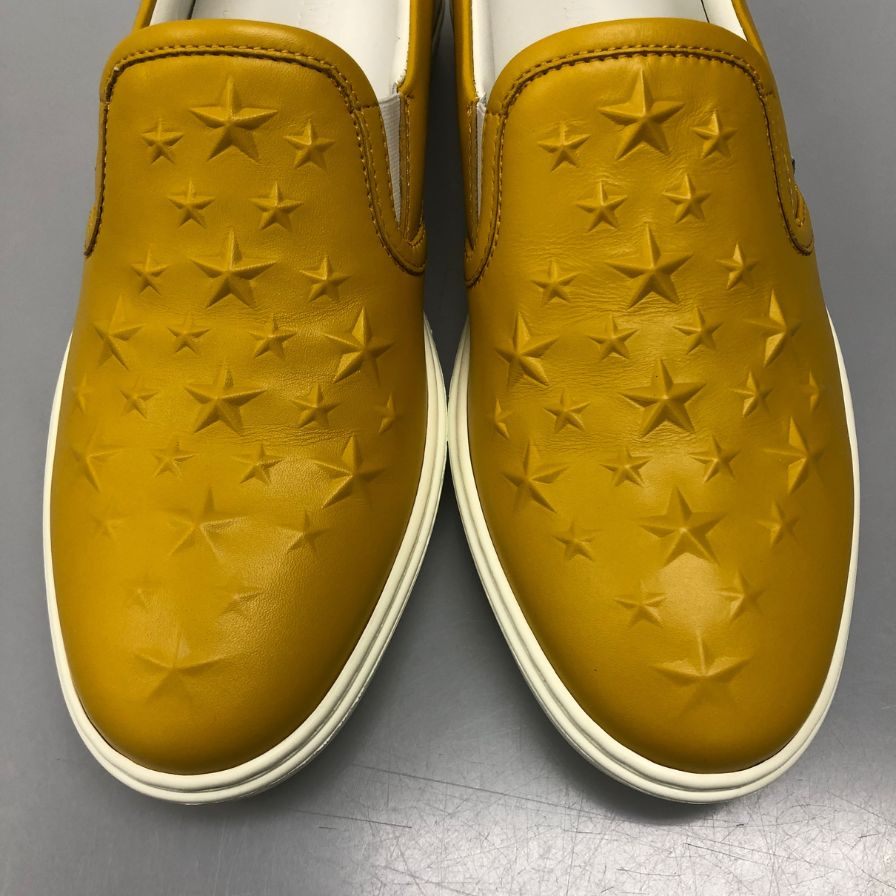 ジミーチュウ スリッポン スニーカー イエロー エンボス サイズ40 メンズ JIMMY CHOO 約25.0cm【AFD12】