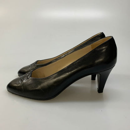 シャネル CCロゴ パンプス レディース サイズ 37.5 ブラック CHANEL 約24.5cm【AFC47】