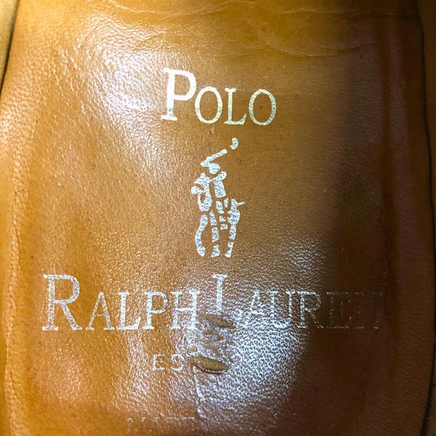 ポロ ラルフローレン レザーシューズ シングルモンク ブラウン メンズ サイズ8E POLO RALPH LAUREN 約26.0cm【AFC40】