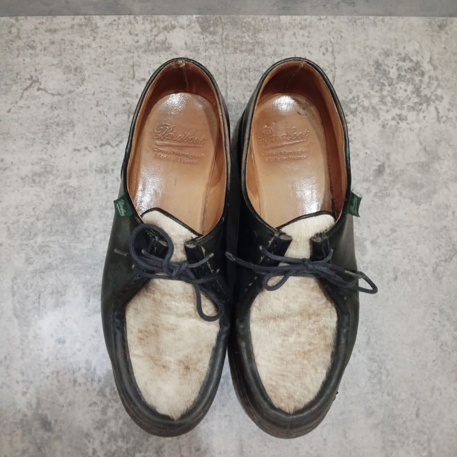 パラブーツ レザーシューズ ミカエル チロリアンシューズ ポニー ブラック メンズ サイズ42 PARABOOT ビジネスシューズ 約26.5cm【LA】【中古】