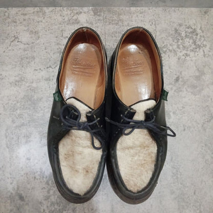 パラブーツ レザーシューズ ミカエル チロリアンシューズ ポニー ブラック メンズ サイズ42 PARABOOT ビジネスシューズ 約26.5cm【LA】【中古】